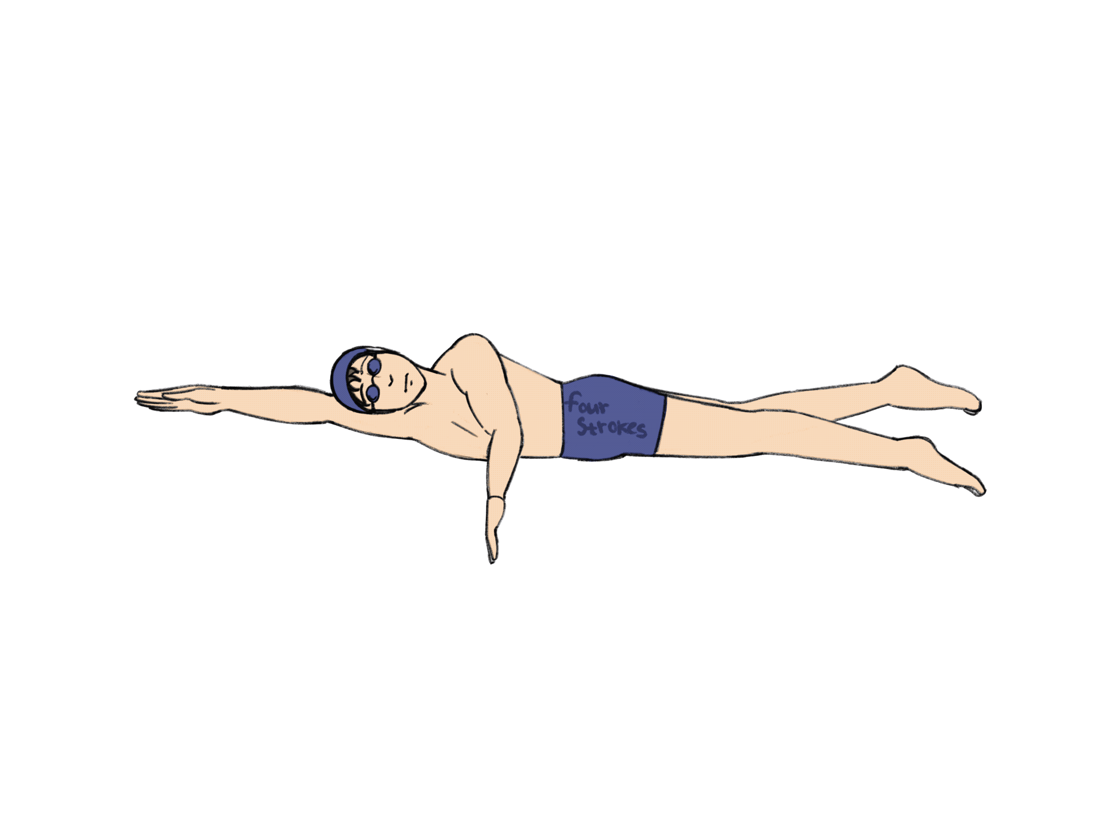 Swimmer swimming freestyle